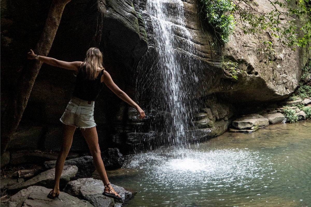 Elise Taylor and her partner explore their new home in Noosa.